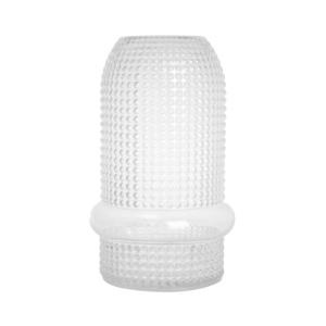 Hand Blown Clear Hobnail Glass <b>Vase</b> <b>Unique</b> Banded Design <b>Vase</b> for Home Office Flower Arrangement Modern Decor Accent - Product Image 1