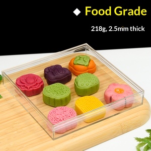 Caja de Regalo Cuadrada Personalizable de Alta Transparencia para Pastel de Boda, Caja Vacía, Material PS de Grado Alimenticio, Caja de Embalaje para Regalos - Product Image 1