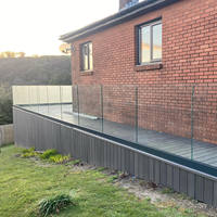 Reilbu Outdoor Aluminium U-Kanal Glas geländers ystem Rahmenloser Treppen balkon Handlauf