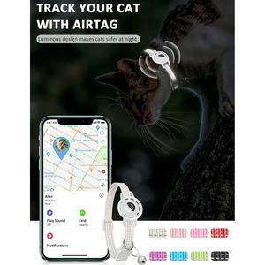 Collier AirTag pour chats, chiens, collier réfléchissant avec porte-étiquette et cloche, collier réglable pour chaton, pour petits animaux. - Product Image 5