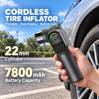 Pompe à air pour voiture ABS 12V à gonflage rapide, lumière d'urgence, gonflage des pneus de voiture, sans fil, portable, affichage numérique, rechargeable