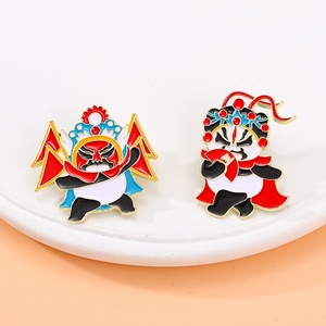 Broche de Ópera de Sichuan con Panda Cambiante de Rostro y Broche de Ópera de Pekín con Técnica de Goteo de Aceite, Esencia Nacional China - Product Image 2
