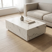 Commande en gros de tables basses contemporaines en papier 3D et MDF écologiques, personnalisables pour salon
