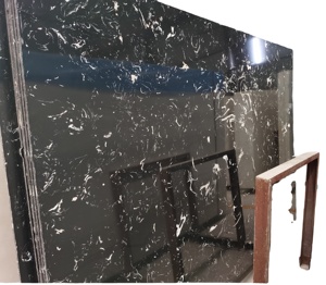 <span class=keywords><strong>Encimera</strong></span> de una pieza de material de piedra y mármol sólido de color negro en stock - Product Image 4