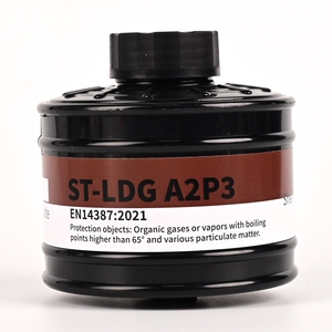 Masker Gas Beracun <span class=keywords><strong>Full</strong></span> <span class=keywords><strong>Face</strong></span> <span class=keywords><strong>EN136</strong></span> Silikon 40mm untuk Cat Semprot, Asam, Gas Kimia - Product Image 2