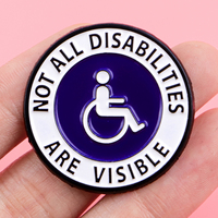 Broche émaillée de sensibilisation à la handicapabilité, broche de santé mentale, épingles de revers, badges, accessoires vestimentaires, bijoux médicaux, cadeaux pour amis