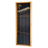 Kotak pajangan bola golf modern dari kayu dengan kaca & bunga kertas, tempat koleksi hewan, bingkai gantung dinding