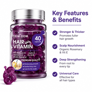 วิตามินบำรุงเส้นผมแบบแคปซูล เซรั่มบำรุงหนังศีรษะ 40 แคปซูล น้ำมันโมร็อกโก น้ำมันโจโจบา โรสแมรี่ วิตามินอี สำหรับดูแลเส้นผม รับผลิตแบบ OEM ODM - Product Image 1