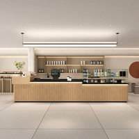 Comptoir de bar pour salon de thé au lait, style minimaliste moderne, pour café, boutique de desserts aux fruits, comptoir commercial, comptoir de caisse pour salon de boissons