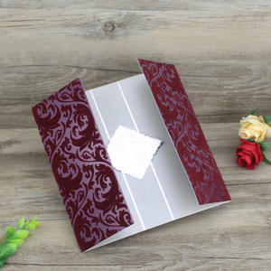 Personalisierte Blanko-Einladungskarte im Indischen Stil in Grün und Orange mit Luxus-Flockdruck - Product Image 5