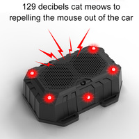 Répulsif à souris à ultrasons avec lumière LED stroboscopique sonore de miau de chat, 3 modes, adapté pour l'intérieur et l'extérieur, garage, maison