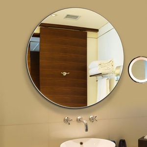 Oval <b>Self</b> <b>Adhesive</b> Wall Mounted <b>Mirror</b> For <b>Bathroom</b> Round Glass Modern Design Durable Ultra Clear Surface - Product Image 4