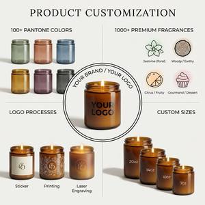 Bougie parfumée en cire de soja dans un bocal en verre ambré écologique, pour la maison, le spa, les fêtes, cire naturelle durable, non toxique - Product Image 2