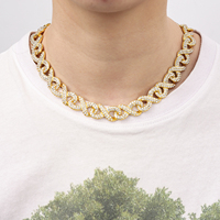 Baguette glacée plaqué rhodium diamant Infinity Miami cubain lien collier chrétien Hip Hop bijoux strass en alliage de Zinc