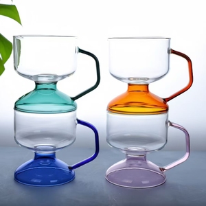 Đầy màu sắc cao Borosilicate cốc thủy tinh cho trà cà phê nước trái cây sữa đồ uống cho nhà văn phòng hoặc hộ gia đình sử dụng - Product Image 1