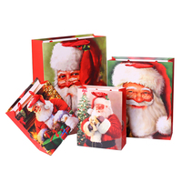 Nouveau design, sacs cadeaux en papier imprimé blanc de Noël, sacs cadeaux de shopping Père Noël, sacs en papier à succès