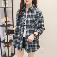 Nouvelle veste chemise à carreaux pour femme, collection Printemps-Automne, style universitaire, à manches longues, coupe ample, pour le bureau et les occasions décontractées, simple