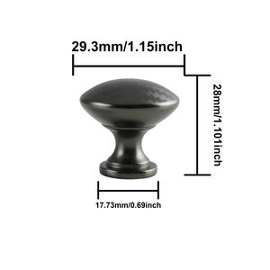 มือจับแบบรูเดียวสีดำสำหรับลิ้นชักตู้เสื้อผ้า ลูกบิดกลมทำจากโลหะผสมสังกะสีแข็งแรงสำหรับฮาร์ดแวร์ประตูตู้  มือจับสำหรับลิ้นชักตู้เสื้อผ้า - Product Image 2