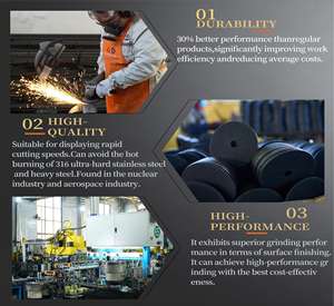 Disque <span class=keywords><strong>de</strong></span> meulage à angle haute dureté 180*6*22.23mm, en aluminium dépressé, liant résine, 80m/s, extra fin, GRD T27, coupe, polissage, meulage - Product Image 5