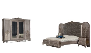 Juego de dormitorio barroco Grand Cayenne, comodidad Premium para dormitorios modernos de gama alta, madera de caoba con características talladas a mano - Product Image 2