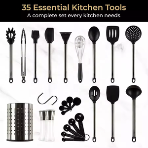 Ensemble d'ustensiles de cuisine en silicone avec manche en acier inoxydable - Product Image 6