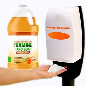Fábrica de rótulo privado atacado, espuma baseada em plantas anti-bacteriana sabonete de mão mandarim de laranja perfumado lavagem das mãos