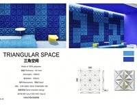 Panneau mural insonorisant concave-convexe carré ignifuge haute densité en fibre de polyester tridimensionnelle pour salon