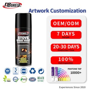 FIBSHIELD 450ml 1112 ° <span class=keywords><strong>Peinture</strong></span> en <span class=keywords><strong>a</strong></span>érosol pour cuisinière F, revêtement durable résistant à la chaleur avec adhérence supérieure et couverture pour surfaces métalliques de cuisinières - Product Image 1