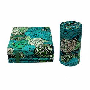 Tissu Ankara Wax Dynamique Bleu Vert Haut de Gamme <span class=keywords><strong>en</strong></span> Batik Africain 100% Coton <span class=keywords><strong>Satin</strong></span>é avec une Brillance Unique et une Sensation Soyeuse - Product Image 5