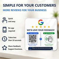Autocollant NFC de révision Google en acrylique avec code QR pour avis clients – Panneau étanche pour table, comptoir, mur, restaurant, hôtel, commerce de détail
