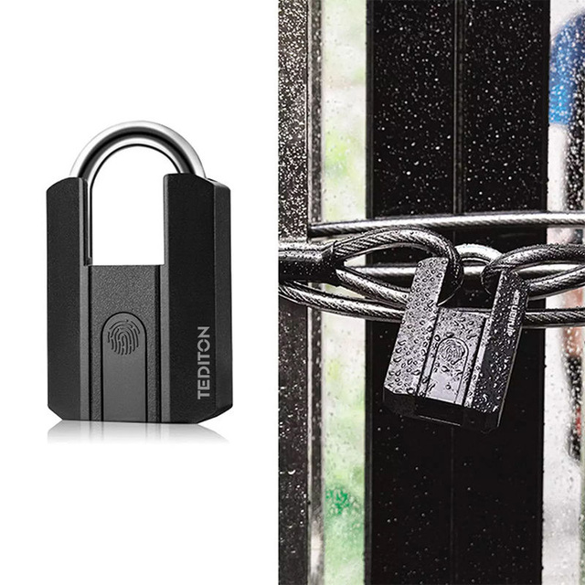 Tediton Keyless Digital Waterproof TTlock Fingerprint Lock Backpack Smart Padlock Fingerprint Lock for Bag