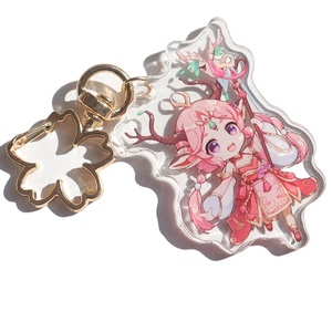Custom Creative Printed Plastic Transparent Cartoon Anime Charms Acrylic Keychain Custom