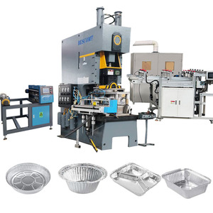 Ligne de production de conteneurs en aluminium 80T à 4 cavités <span class=keywords><strong>Machine</strong></span> automatique de fabrication de plateaux de plats de cuisine jetables - Product Image 1