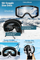 Masque de ski magnétique cylindrique HD avec revêtement REVO 8 couches, protection UV400, anti-buée, coupe-vent, personnalisable avec logo OEM, pour sports de neige