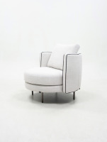 Moderner grauer Stoff Lounge Chair Qualitäts sessel aus Holz mit Chaiselongue für Wohnzimmer oder Villa Freizeit stil