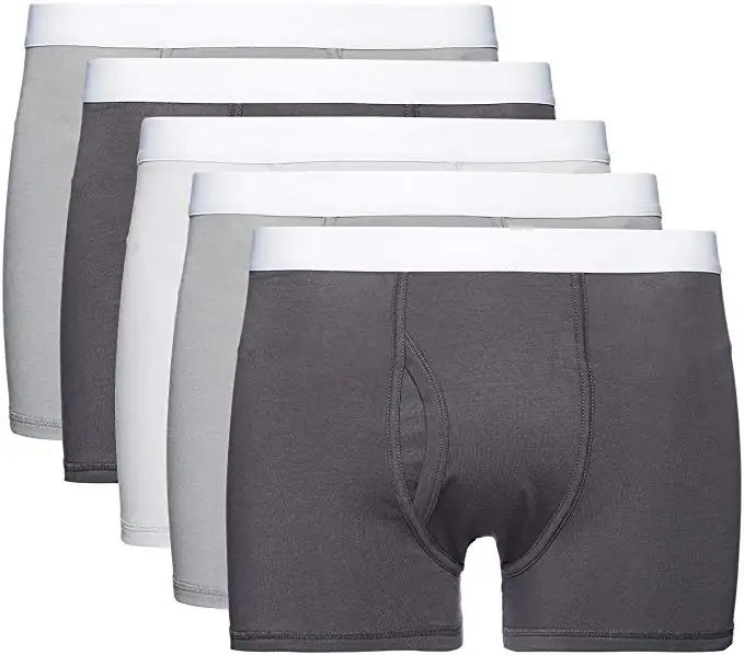 Men der 4 Pack Bamboo Rayon Underwear Ultra Soft Breathable Trunks mit Fly