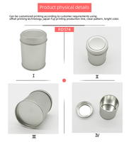Boîte à thé ronde de qualité alimentaire, boîte en métal personnalisée de luxe, boîte en métal vide multicolores pour le stockage du thé et du café
