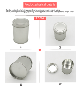 Latas de té vacías redondas de seguridad alimentaria de hojalata latas de impresión personalizada de lujo pequeño café té lata de Metal bote caja de lata multicolor - Product Image 6
