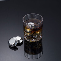 Glaçons en pierre de refroidissement pour whisky en forme de soucoupe réutilisable en métal de qualité alimentaire pour liqueurs de vodka et boissons