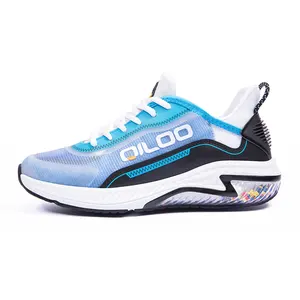 QILOO OEM ODM BLUE Running Sneaker Shoewholesale Fashion High Heel Lace Up Sandal Boots Jogging Light Weight Shoes For Men