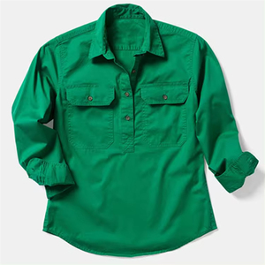 100% coton <span class=keywords><strong>rouge</strong></span> jaune <span class=keywords><strong>bleu</strong></span> blanc vert manches longues demi bouton Country Western <span class=keywords><strong>chemise</strong></span> de travail pour hommes - Product Image 4