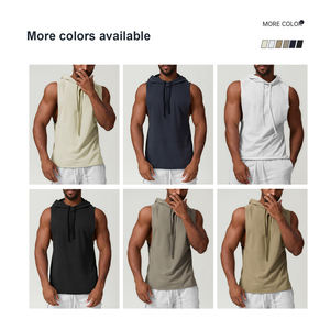 Débardeur à capuche respirant pour homme, style punk, couleur unie, en coton et élasthanne, pour entraînement et tenue décontractée Conceptcase - Product Image 4