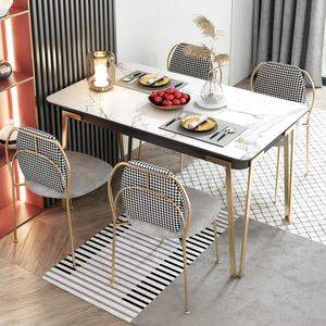 Meubles modernes, ensemble de Table à manger, aspect marbre, robuste, extensible, en verre trempé - Product Image 4