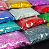 Poudre de paillettes holographiques sirène argentées en PET, colorée, en gros, pour nail art, bricolage capillaire, 1 kg, Noël