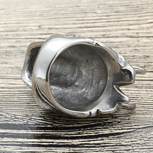 Dragon Head <b>Ring</b> Stainless Steel Red Stone Inlay Men's Punk Jewelry Gift 27074 - Product Image 2