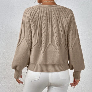 Modischer Retro-Kabelstrick-Pullover mit Facettiertem Twist-Design, Koreanischer Stil für Innen- und Außenbekleidung, Lässiger Strickpullover - Product Image 3