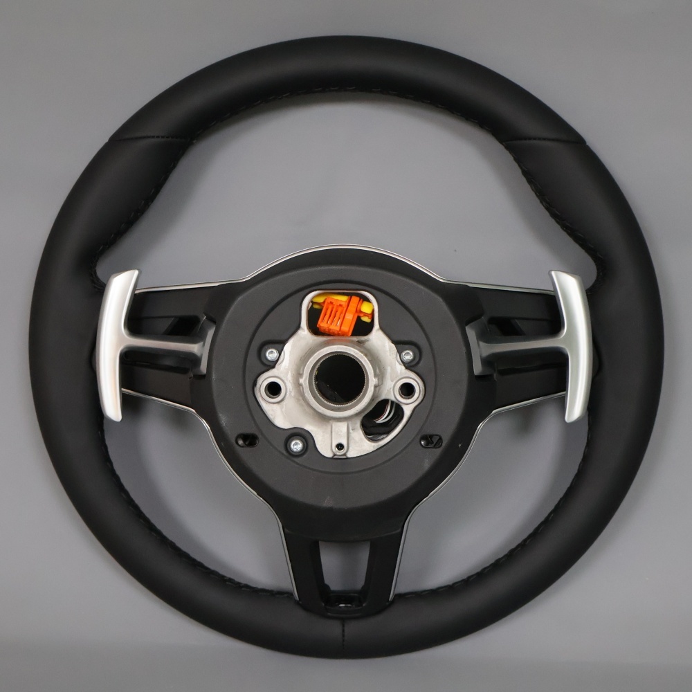 Fashion Red Leather Steering Wheel with Rivets (Porsche Fitment), photo 6