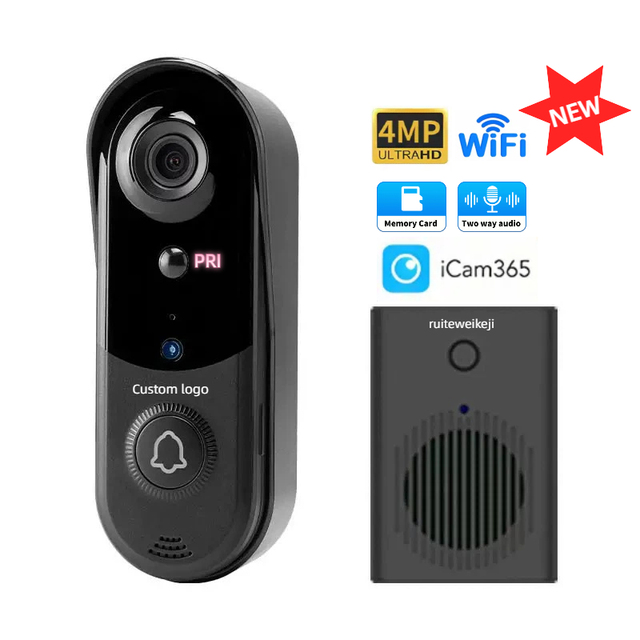 Tuya Smart Home Security 1080P Timbre Two-Way Voice Intercom Outdoor Waterproof Wifi Door Bell Night Vision CMOS Sensor Cloud