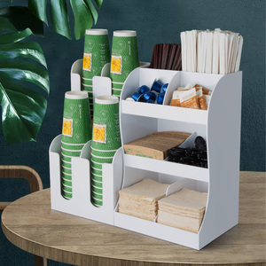 Organizador Multifuncional y Estante <span class=keywords><strong>de</strong></span> Almacenamiento para Pajitas y Servilletas, Almacenamiento <span class=keywords><strong>de</strong></span> Condimentos <span class=keywords><strong>de</strong></span> Café en Acrílico - Product Image 3