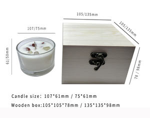 Bougie parfumée au <span class=keywords><strong>bois</strong></span> de santal populaire avec boîte en <span class=keywords><strong>bois</strong></span> de haute qualité, pierre de cristal, porte-bougie d'aromathérapie, décoration d'intérieur - Product Image 5